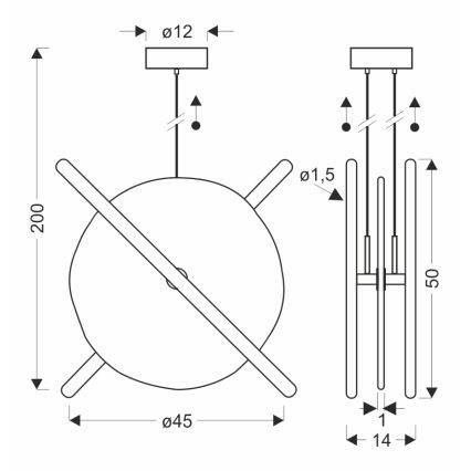 LED πολυέλαιος σε καλώδιο RELAX LED/15W/230V χρυσό/λευκό