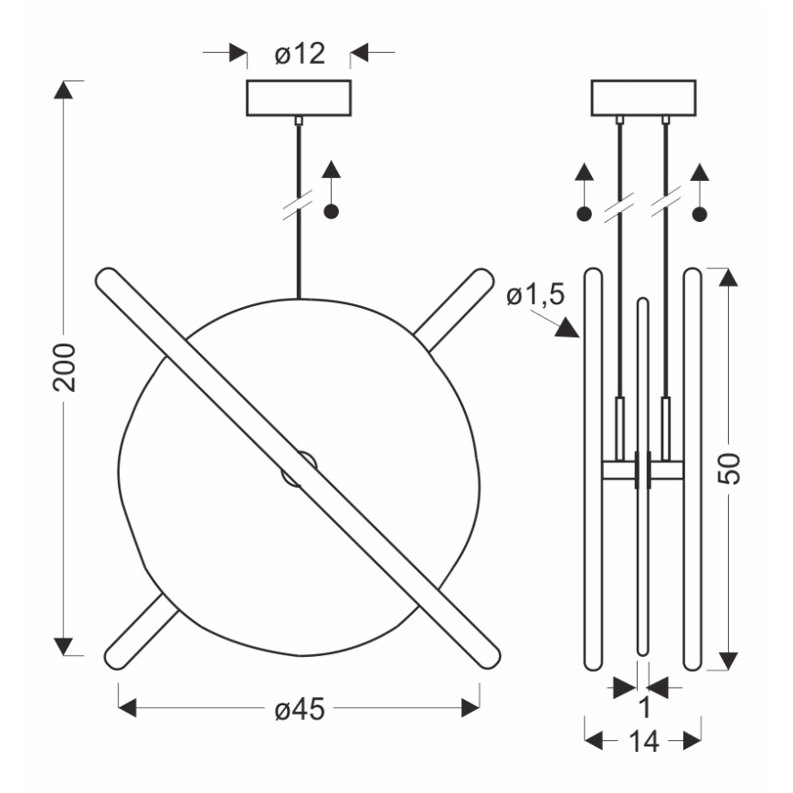 LED πολυέλαιος σε καλώδιο RELAX LED/15W/230V χρυσό/λευκό