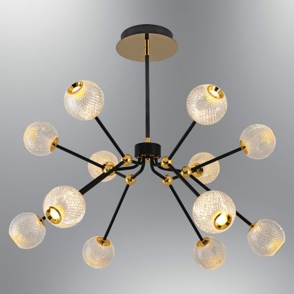 LED πολυέλαιος σε ράβδο GELA 12xLED/5W/230V 3000K μαύρο/χρυσό