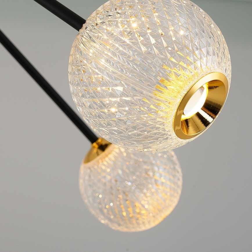 LED πολυέλαιος σε ράβδο GELA 12xLED/5W/230V 3000K μαύρο/χρυσό