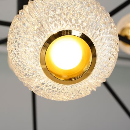 LED πολυέλαιος σε ράβδο GELA 12xLED/5W/230V 3000K μαύρο/χρυσό