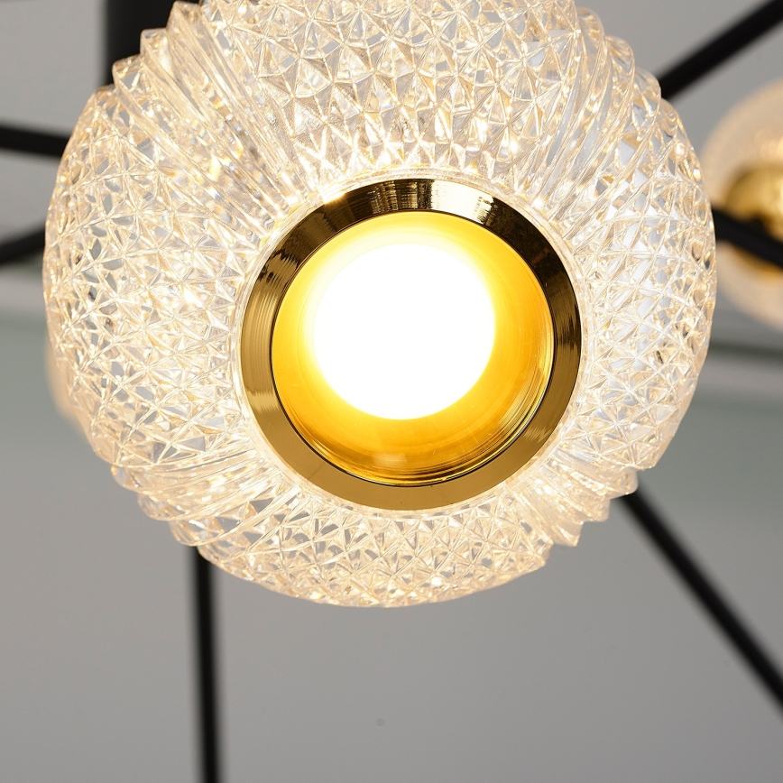 LED πολυέλαιος σε ράβδο GELA 12xLED/5W/230V 3000K μαύρο/χρυσό