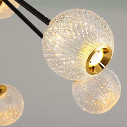 LED πολυέλαιος σε ράβδο GELA 12xLED/5W/230V 3000K μαύρο/χρυσό