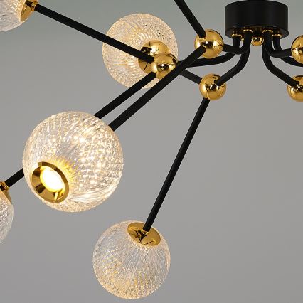 LED πολυέλαιος σε ράβδο GELA 12xLED/5W/230V 3000K μαύρο/χρυσό