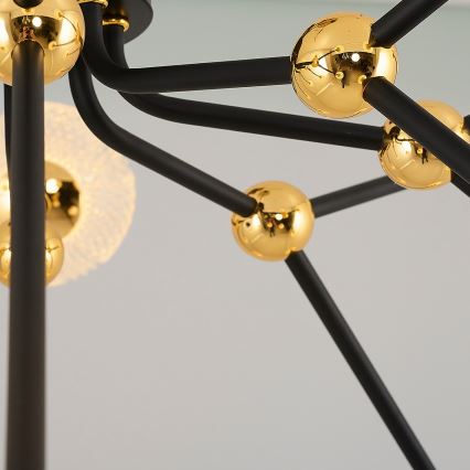 LED πολυέλαιος σε ράβδο GELA 16xLED/5W/230V 3000K μαύρο/χρυσό