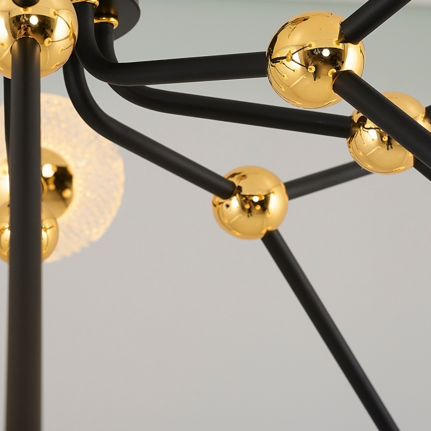 LED πολυέλαιος σε ράβδο GELA 16xLED/5W/230V 3000K μαύρο/χρυσό