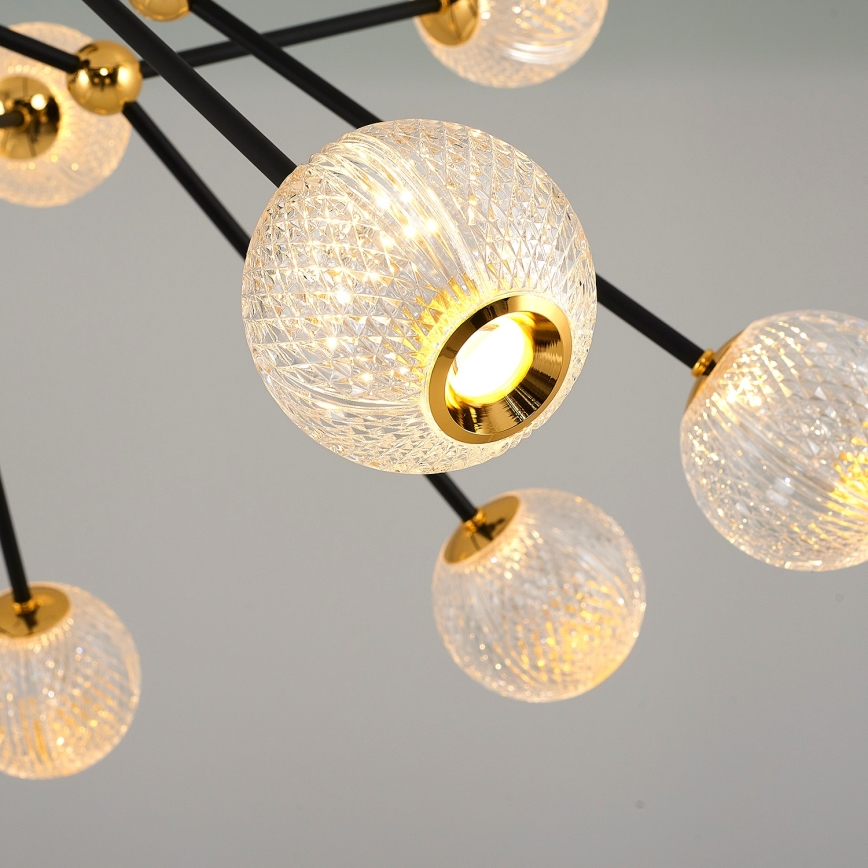 LED πολυέλαιος σε ράβδο GELA 16xLED/5W/230V 3000K μαύρο/χρυσό