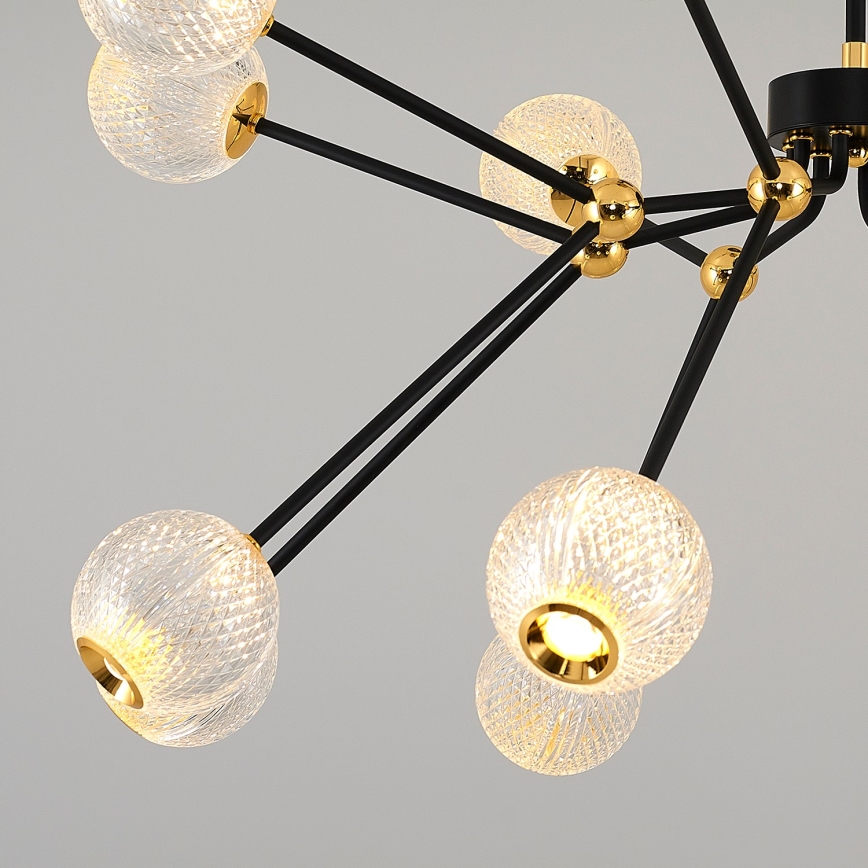 LED πολυέλαιος σε ράβδο GELA 16xLED/5W/230V 3000K μαύρο/χρυσό