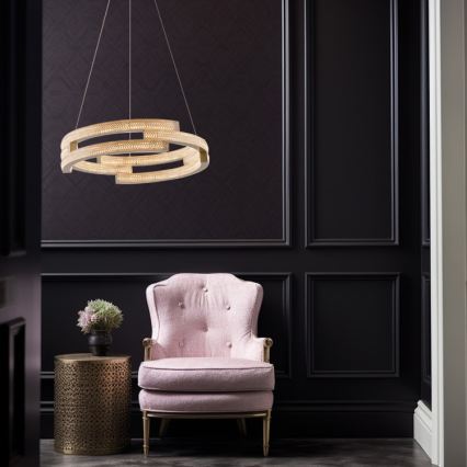 LED πολυέλαιος TARJA σε ανάρτηση με σύρμα LED/36W/230V 3000/4000/6000K, διάμ. 60 cm, χρυσός