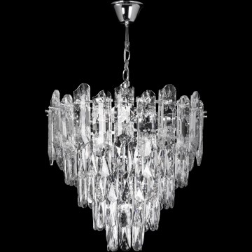 LED πολυέλαιος με αλυσίδα ανάρτησης 7xE27/60W/230V + 4xLED/6W, διάμ. 40 cm, γυαλιστερό χρώμιο