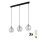 LED πολυέλαιος με καλώδιο ανάρτησης DEVI 3xE27/15W/230V μαύρο/διάφανο