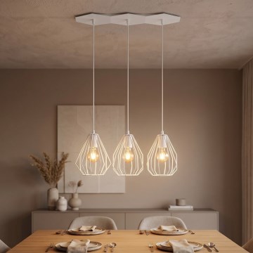 LED πολυέλαιος με καλώδιο BRYLANT 3xE27/60W/230V λευκό