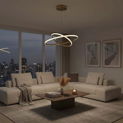 LED πολυέλαιος με καλώδιο DIANA LED/44W/230V 4000K διάμ. 59 cm χρυσό