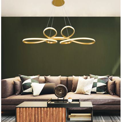 LED πολυέλαιος με καλώδιο JILL LED/53W/230V χρυσός