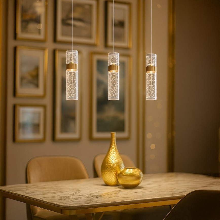 LED πολυέλαιος με καλώδιο LAGOS LED/24W/230V χρυσός