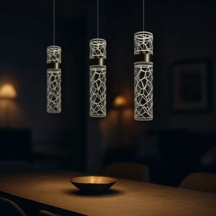 LED πολυέλαιος με καλώδιο LAGOS LED/24W/230V χρυσός