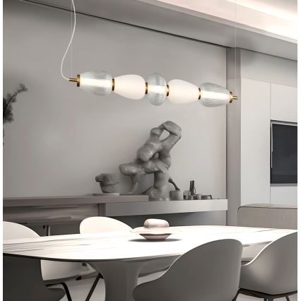 LED πολυέλαιος με καλώδιο SHINY LED/23W/230V λευκό/χρυσό