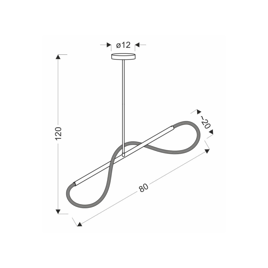 LED πολυέλαιος με καλώδιο SUPREME LED/18W/230V 80 cm χρυσός
