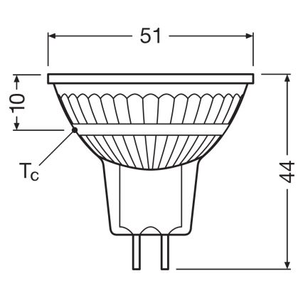 LED ρυθμιζόμενη αντανακλαστική λάμπα MR16 GU5,3/5,3W/12V 4000K 36° CRI 97 - Ledvance