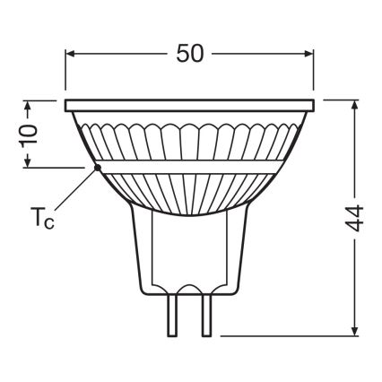 LED ρυθμιζόμενος προβολικός λαμπτήρας MR16 GU5,3/6,6W/12V 4000K 36° CRI 97 - Ledvance