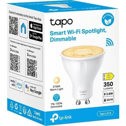 LED ρυθμιζόμενη λάμπα GU10/2,9W/230V 2700K Wi-Fi - TP-Link