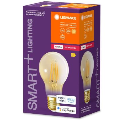 LED Ρυθμιζόμενη Λάμπα SMART+ FILAMENT A55 E27/6W/230V 2400K - Ledvance