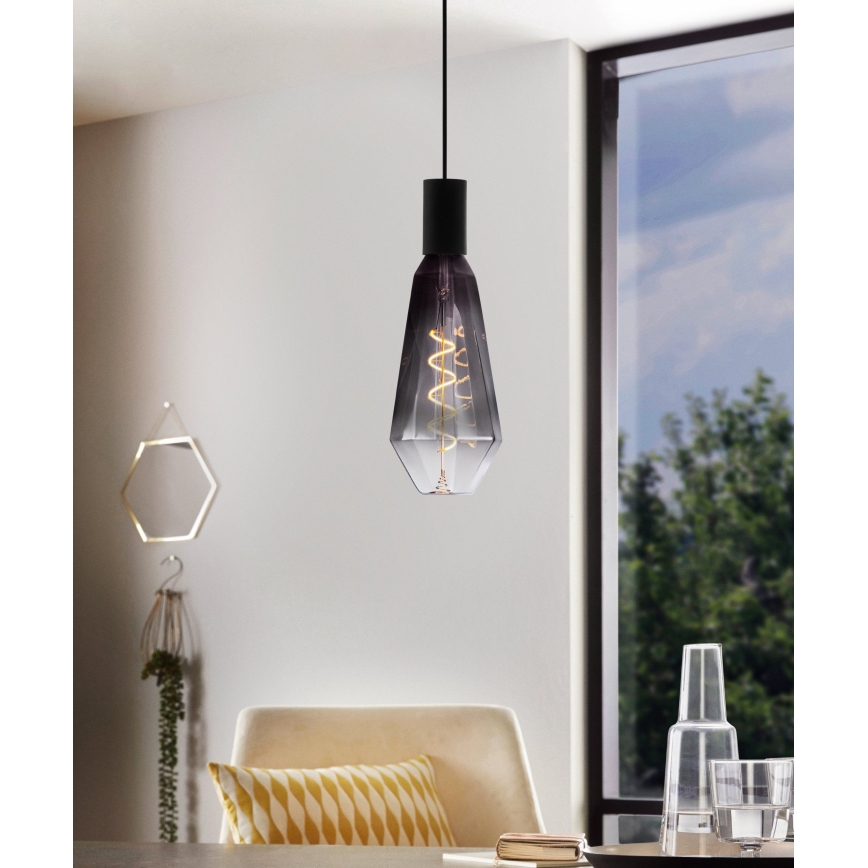 LED Ρυθμιζόμενη λάμπα VINTAGE E27/4W/230V 1800K καπνιστή - Eglo 110238