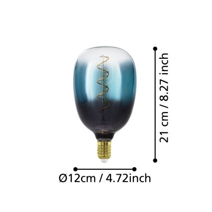 LED ρυθμιζόμενη λάμπα VINTAGE T120 E27/4W/230V 2000K μπλε - Eglo 110224