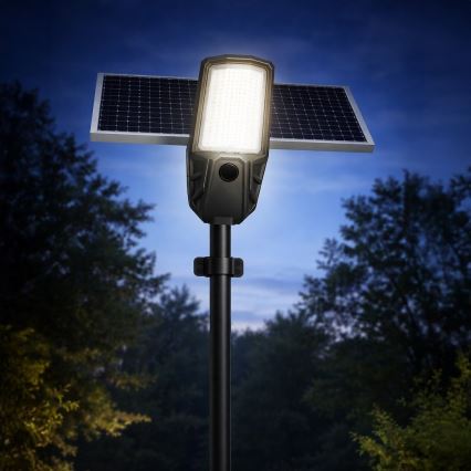Ρυθμιζόμενη LED λάμπα δρόμου με αισθητήρα και ηλιακό πάνελ KOBRA LED/400W/3,2V 24000 mAh IP65 ανθρακί + τηλεχειριστήριο