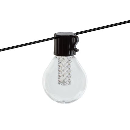 LED ρυθμιζόμενη ηλιακή γιρλάντα 15xLED/1,5W/3,7/5V 2700-10000K 2200 mAh 9 m IP65 μαύρη + τηλεχειριστήριο