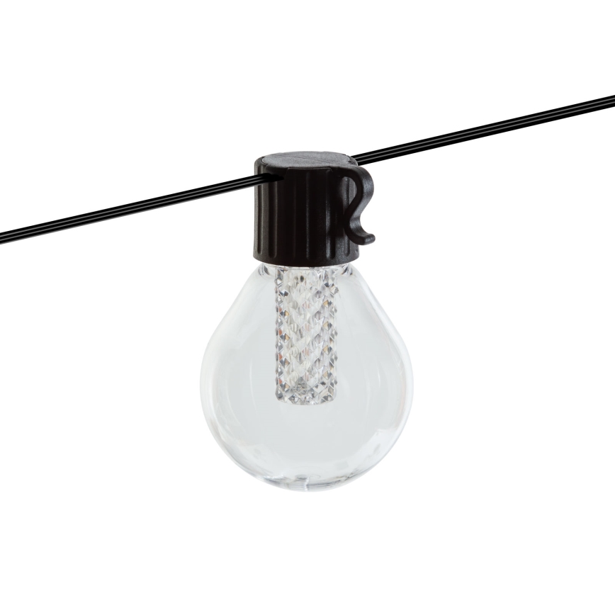 LED ρυθμιζόμενη ηλιακή γιρλάντα 15xLED/1,5W/3,7/5V 2700-10000K 2200 mAh 9 m IP65 μαύρη + τηλεχειριστήριο