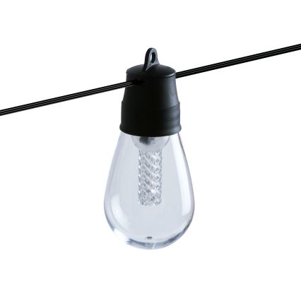 Ρυθμιζόμενη ηλιακή γιρλάντα LED 25xLED/1,5W/3,7/5V 2700-10000K 2200 mAh 15 m IP65 μαύρη + τηλεχειριστήριο
