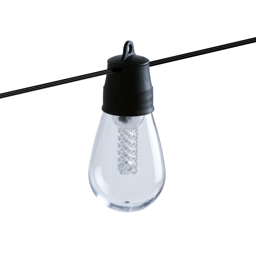 Ρυθμιζόμενη ηλιακή γιρλάντα LED 25xLED/1,5W/3,7/5V 2700-10000K 2200 mAh 15 m IP65 μαύρη + τηλεχειριστήριο