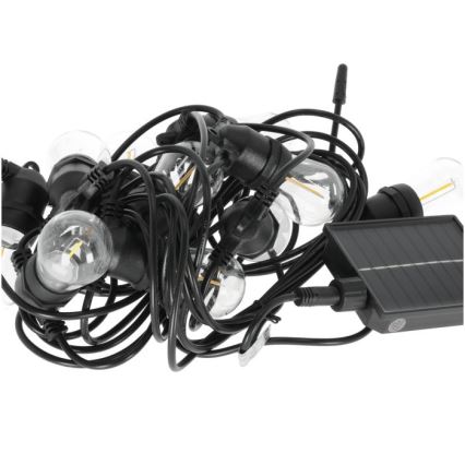 Ρυθμιζόμενη LED ηλιακή διακοσμητική γιρλάντα STARLIGHT NEO 10xE27/3,7V 2700K IP54 1200 mAh 11,5m + τηλεχειριστήριο