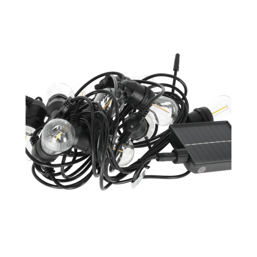 Ρυθμιζόμενη LED ηλιακή διακοσμητική γιρλάντα STARLIGHT NEO 10xE27/3,7V 2700K IP54 1200 mAh 11,5m + τηλεχειριστήριο