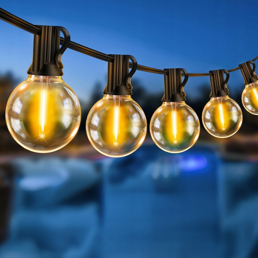 Διακοσμητική LED γιρλάντα εξωτερικού χώρου ρυθμιζόμενης φωτεινότητας 25xE12/1W/24/230V 17,5 m IP65 μαύρη + τηλεχειριστήριο