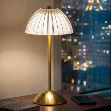 LED ρυθμιζόμενη επαναφορτιζόμενη επιτραπέζια λάμπα PARIS LED/2W/5V 2700K/4000K/6500K 800 mAh χρυσή