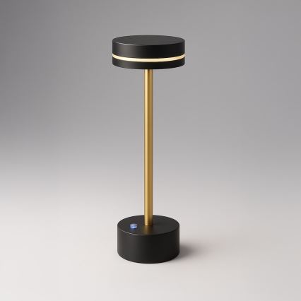 LED ρυθμιζόμενη επαναφορτιζόμενη επιτραπέζια λάμπα SAM LED/5W/5V 3600 mAh μαύρο/χρυσό