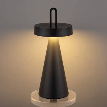 LED ρυθμιζόμενη εξωτερική επαναφορτιζόμενη επιτραπέζια λάμπα αφής HALO LED/1,5W/3,7V 3000 mAh IP44 μαύρη