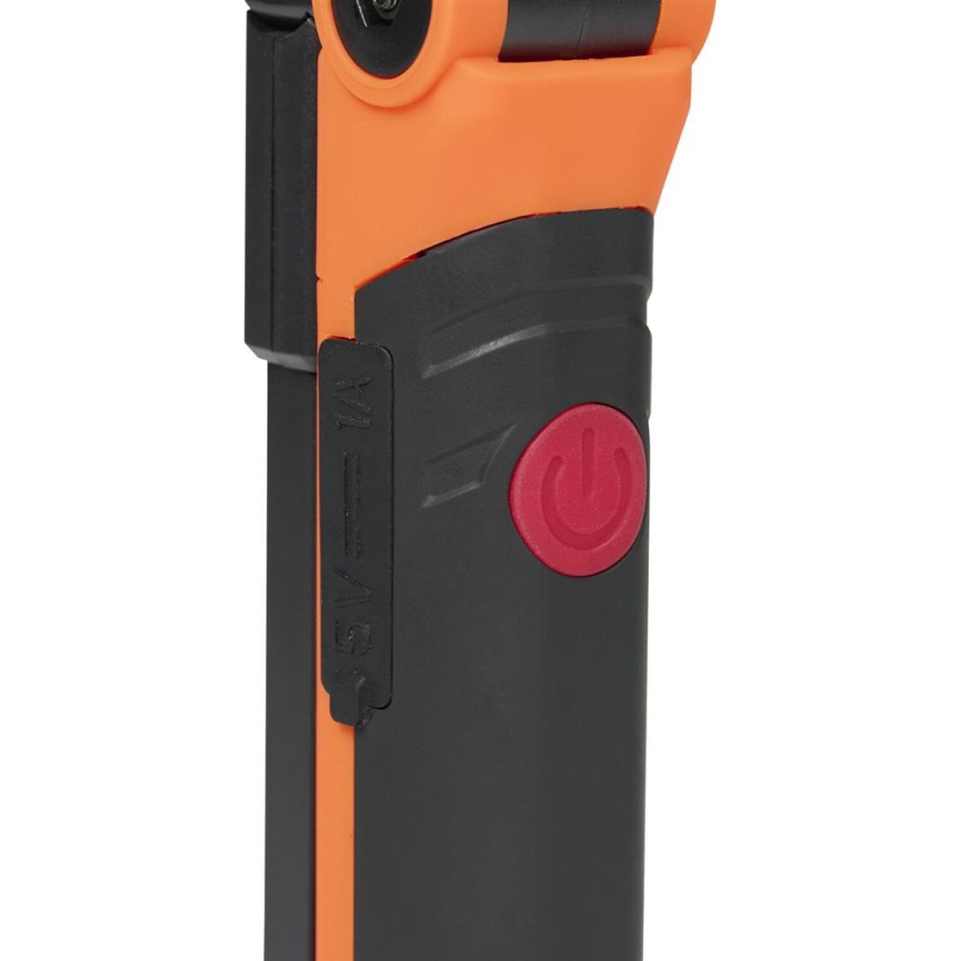 Επαναφορτιζόμενος φακός εργασίας LED με ρυθμιζόμενη φωτεινότητα 3W/5V 6500K 2000 mAh πορτοκαλί/μαύρο