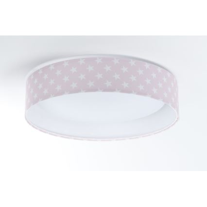 LED Ρυθμιζόμενο Παιδικό Οροφής Φωτιστικό SMART GALAXY KIDS LED/24W/230V 3000-6500K αστεράκια ροζ/λευκό + τηλεχειριστήριο
