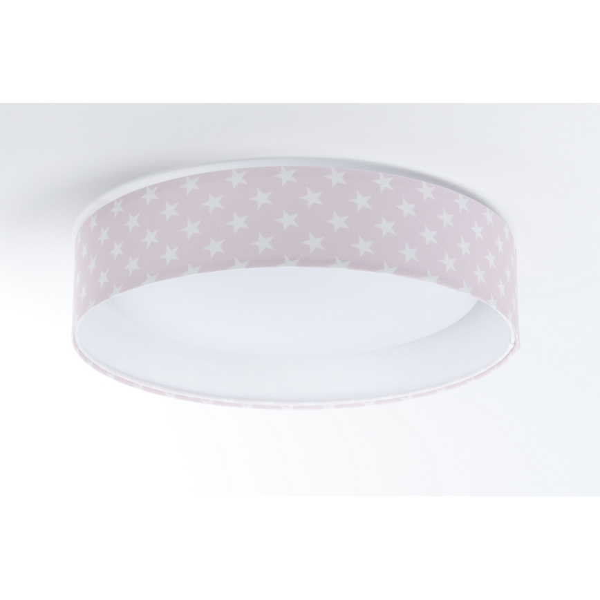 LED Ρυθμιζόμενο Παιδικό Οροφής Φωτιστικό SMART GALAXY KIDS LED/24W/230V 3000-6500K αστεράκια ροζ/λευκό + τηλεχειριστήριο