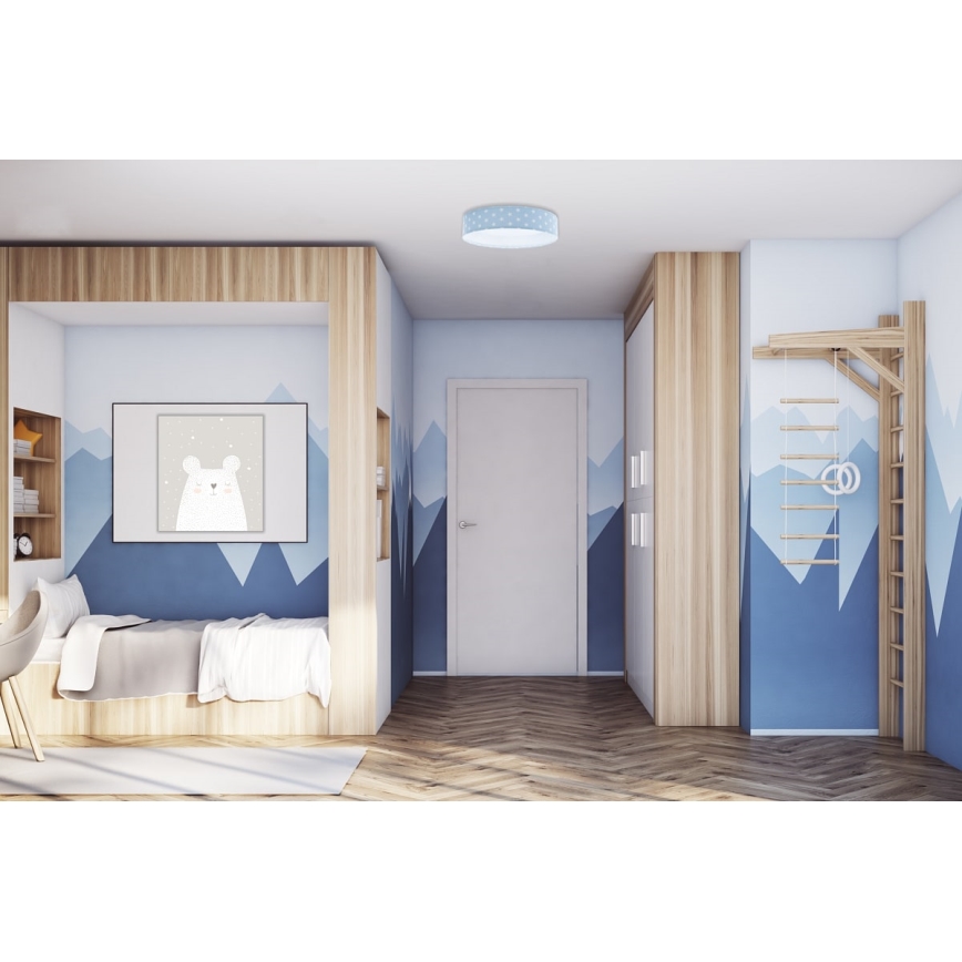 LED Ρυθμιζόμενο Παιδικό Οροφής Φωτιστικό SMART GALAXY KIDS LED/24W/230V 3000-6500K αστεράκια μπλε/λευκό + τηλεχειριστήριο
