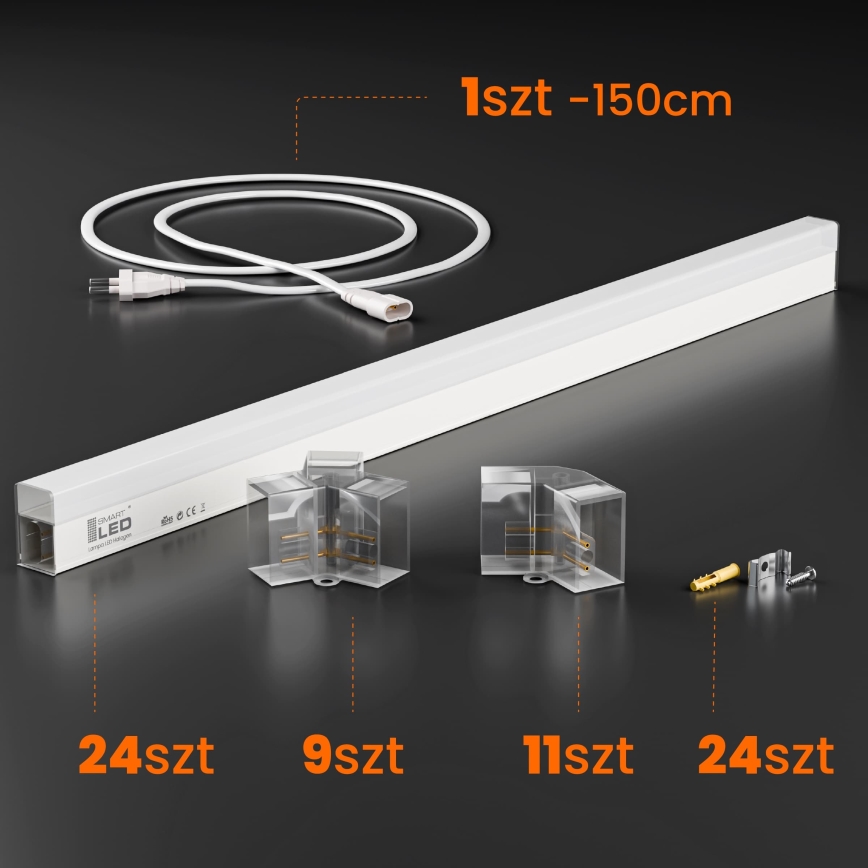 Ρυθμιζόμενο φωτιστικό οροφής LED HEXAGON LED/240W/85-265V 5000K 298x209 cm CRI 90 IP54 λευκό