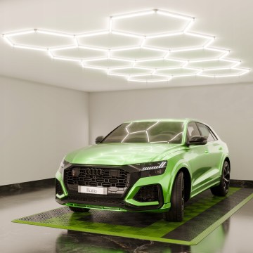 LED Ρυθμιζόμενο φωτιστικό οροφής HEXAGON LED/570W/85-265V 5000K 522x298 cm CRI 90 IP54 λευκό