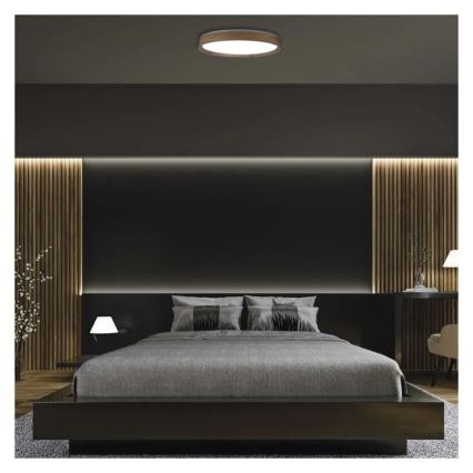 Ρυθμιζόμενο φωτιστικό οροφής LED ILVI LED/45W/230V 2700-6500K, διάμετρος 50 cm, φινίρισμα ξύλου + τηλεχειριστήριο