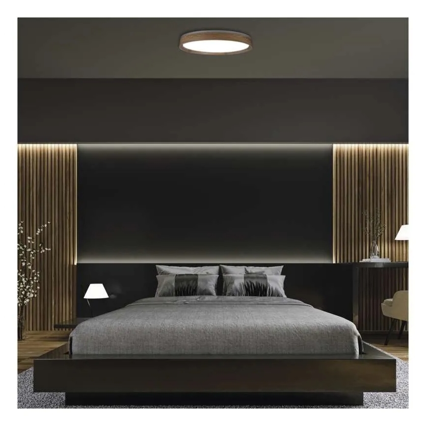 Ρυθμιζόμενο φωτιστικό οροφής LED ILVI LED/45W/230V 2700-6500K, διάμετρος 50 cm, φινίρισμα ξύλου + τηλεχειριστήριο