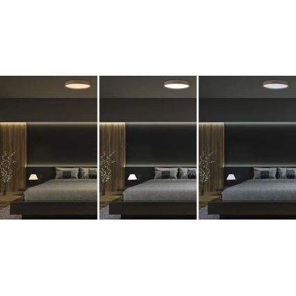 Ρυθμιζόμενο φωτιστικό οροφής LED ILVI LED/45W/230V 2700-6500K, διάμετρος 50 cm, φινίρισμα ξύλου + τηλεχειριστήριο