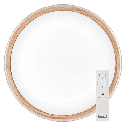Ρυθμιζόμενο φωτιστικό οροφής LED ILVI LED/45W/230V 2700-6500K, διάμετρος 50 cm, φινίρισμα ξύλου + τηλεχειριστήριο