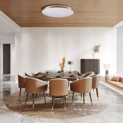 Ρυθμιζόμενο φωτιστικό οροφής LED KERN LED/80W/230V 3000/4000/6000K Ø 80 cm, χρυσό + τηλεχειριστήριο